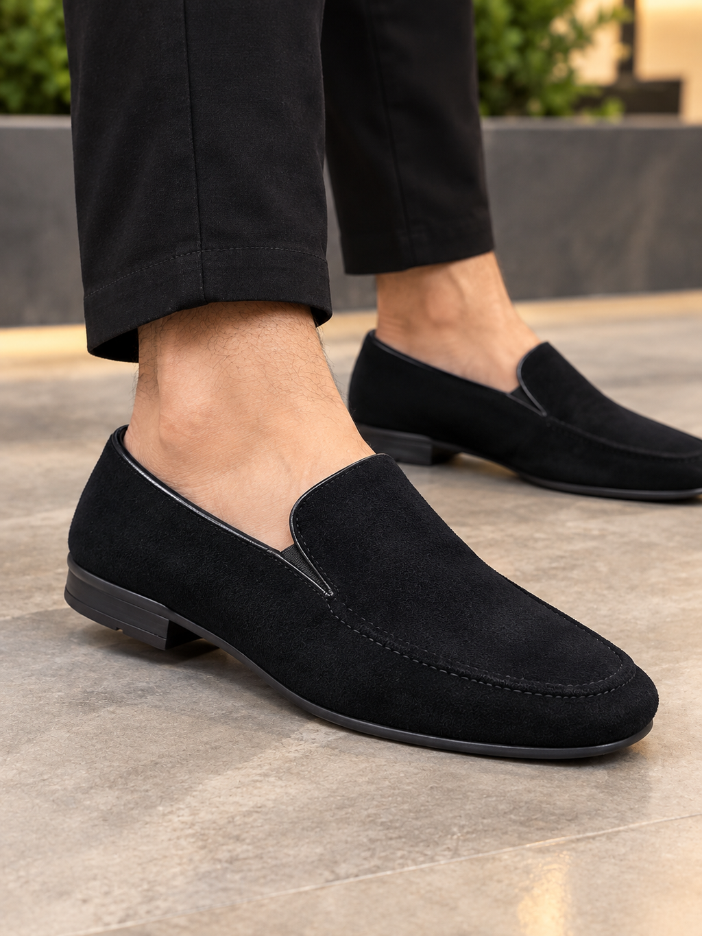 Black Suede Leather