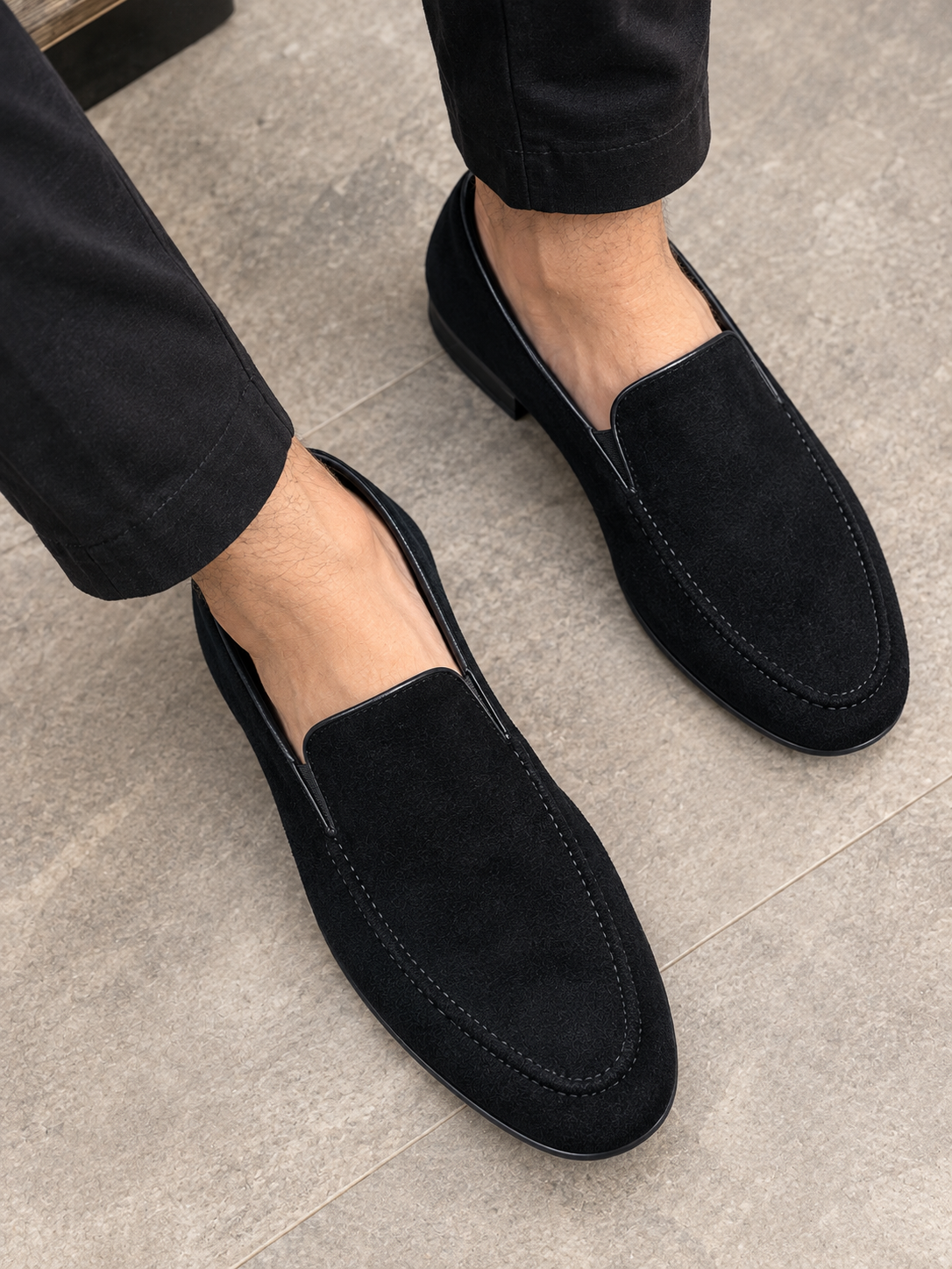 Black Suede Leather