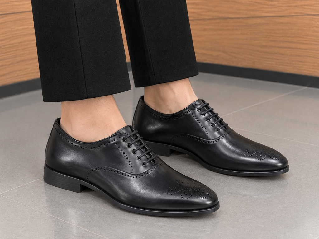Polished Black Brogue Shoes