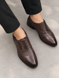Embossed Brown Dress Shoes