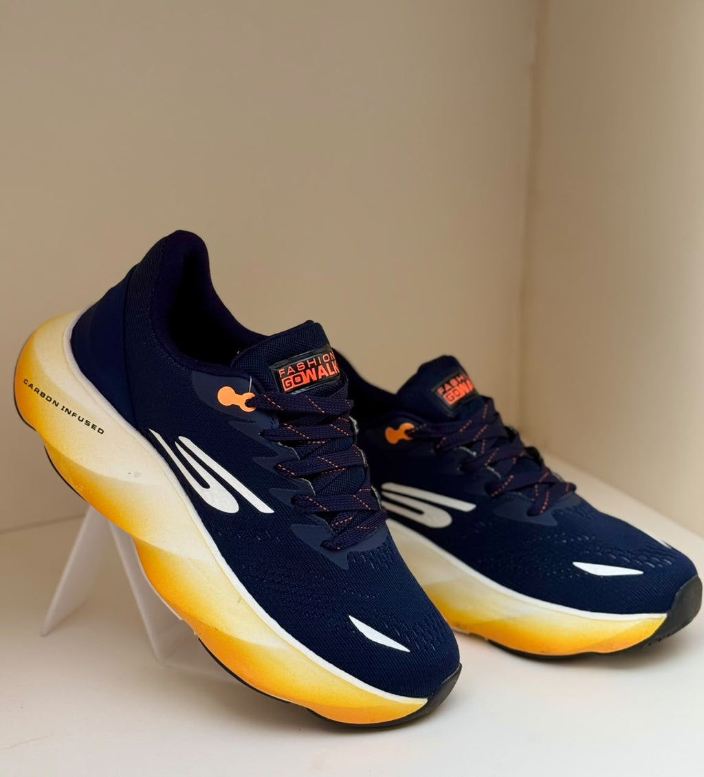 Men’s Navy & Gold Performance Running Sneakers
