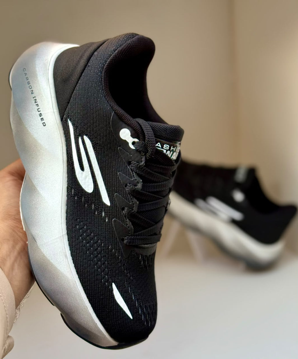 Black & White Performance Running Sneakers