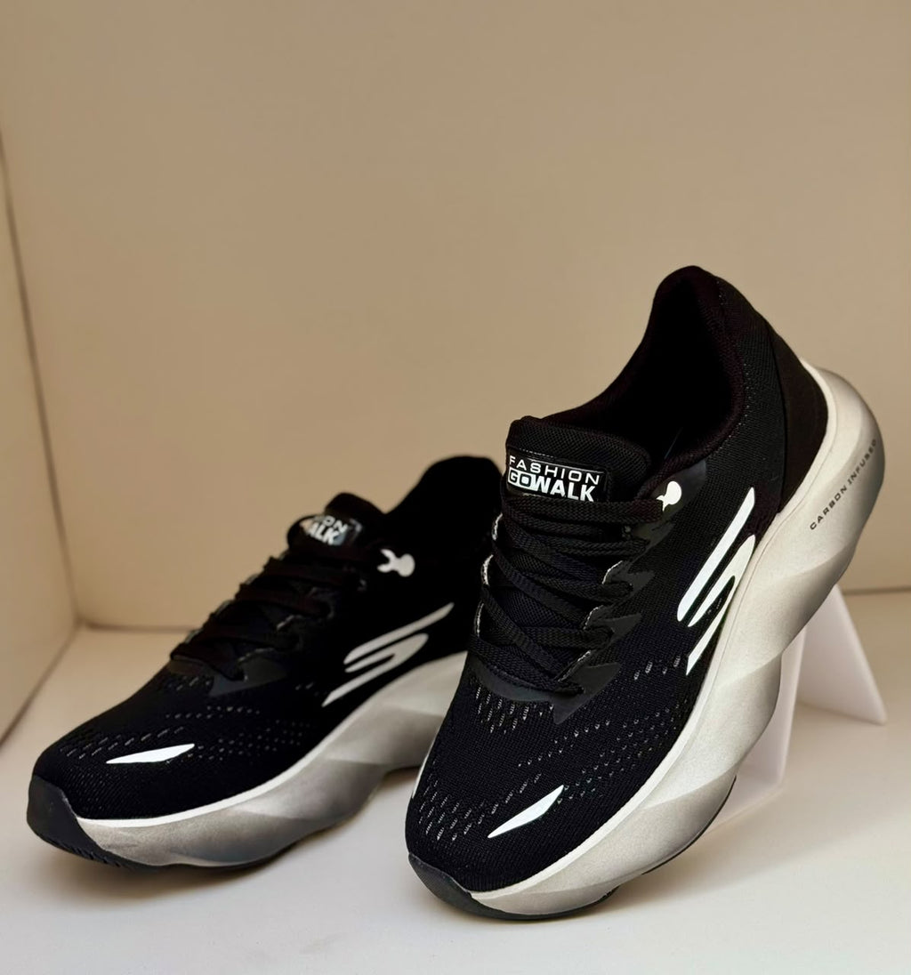 Black & White Performance Running Sneakers