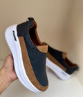 Men's Classic Navy Tan Casual Slip-Ons