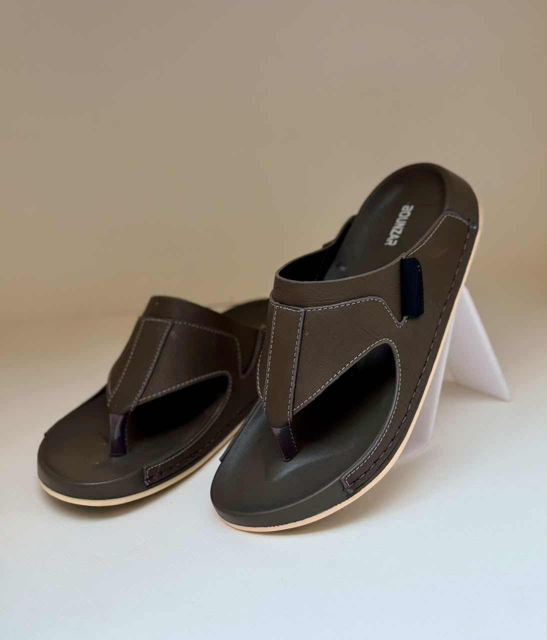 Aero Grey Leather Slipper