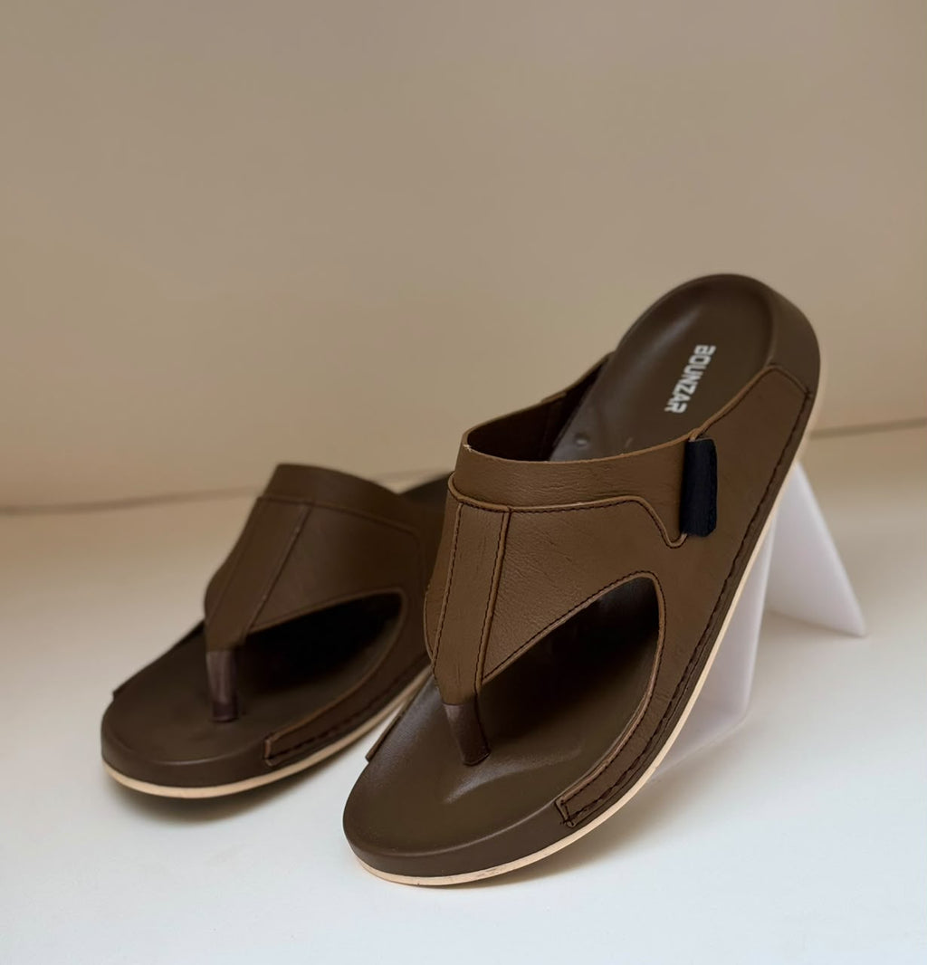 Aero Dark Brown Leather Slipper