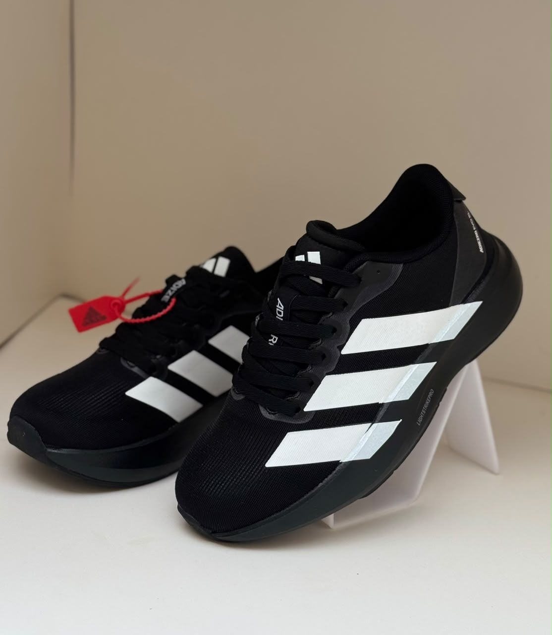 New Adizero Black with White Straps