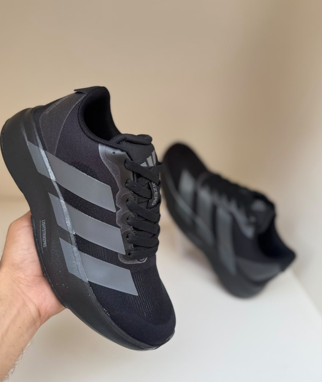 New Adizero Black with Grey Straps