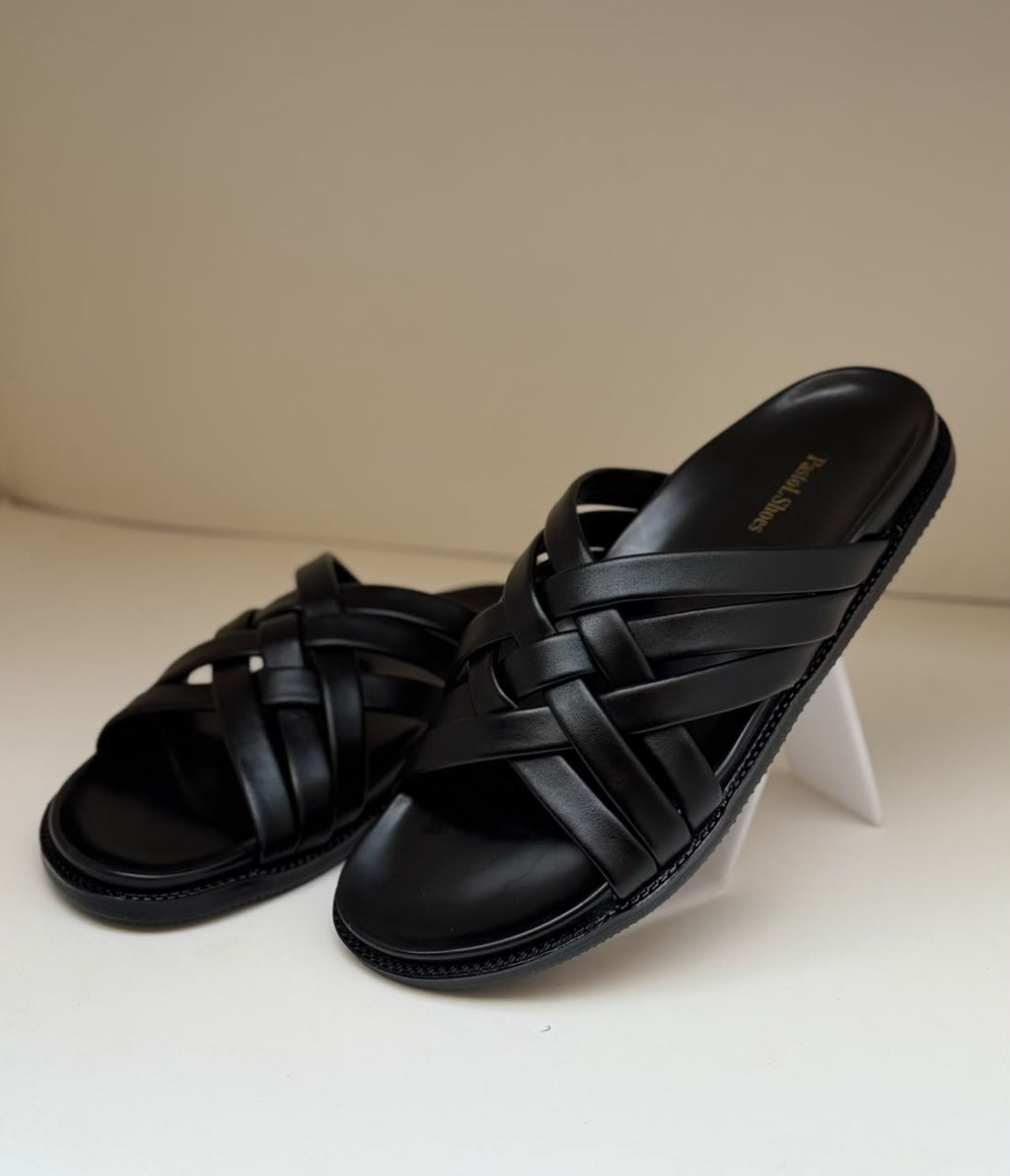 CrossLuxe Black Slippers