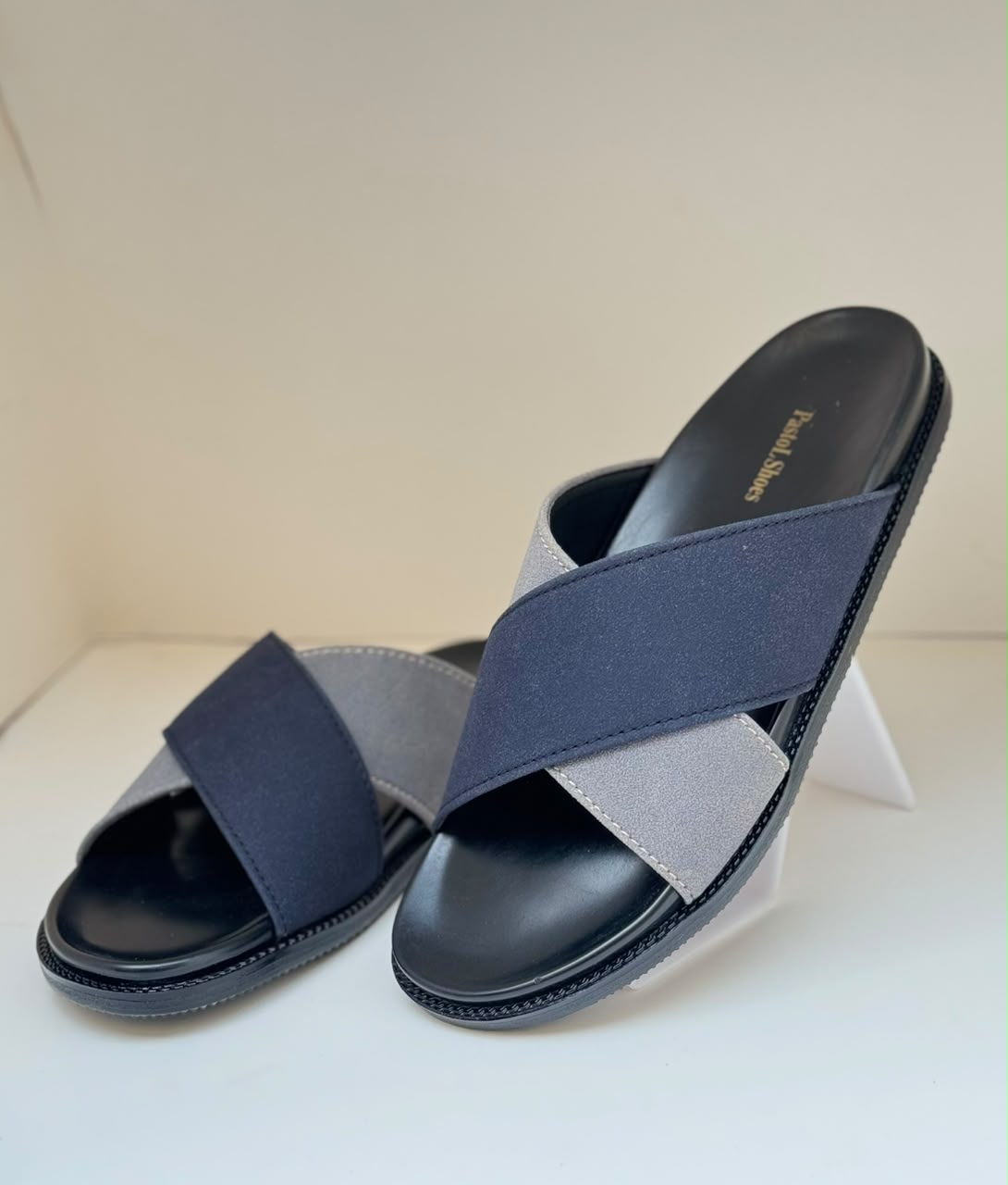 Midnight Blue Cross Slippers