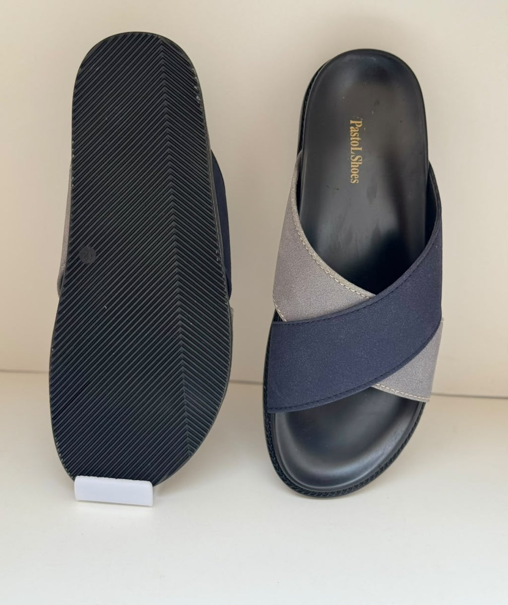 Midnight Blue Cross Slippers