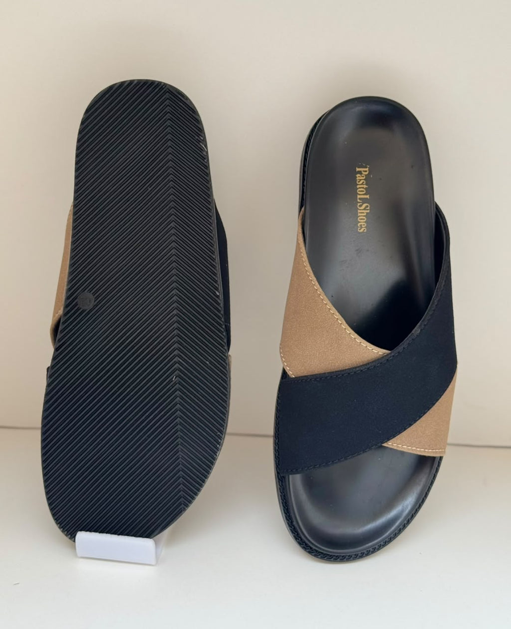 Midnight Black Cross Slippers