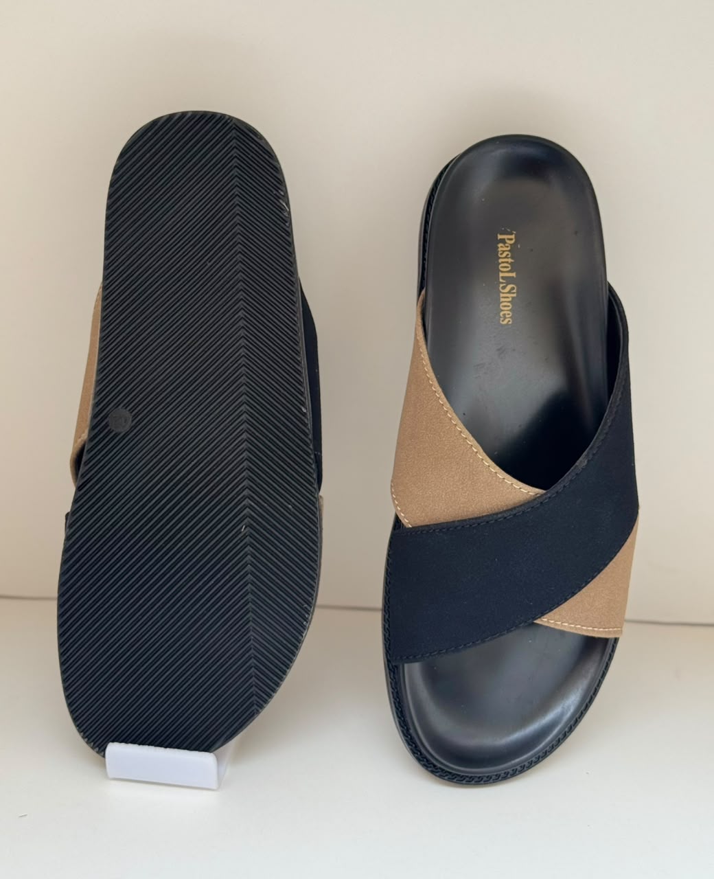 Midnight Black Cross Slippers