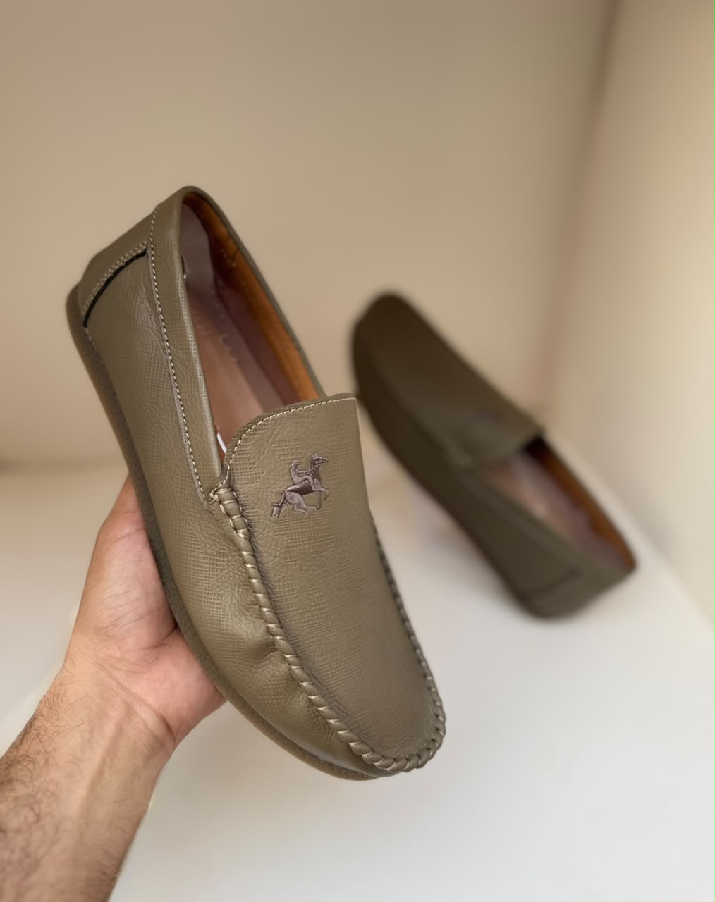 Monaco Classic Olive Leather Loafers