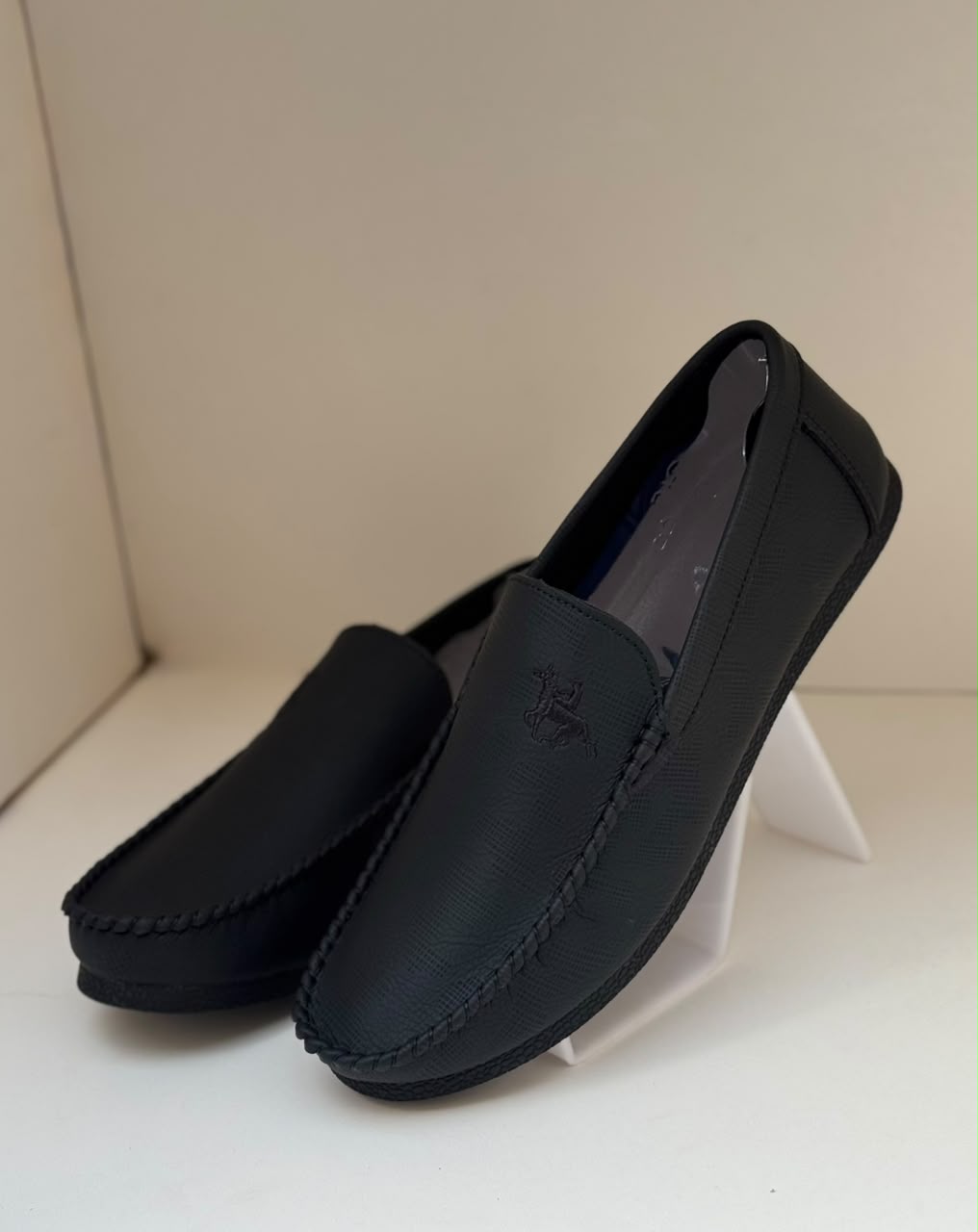 Monaco Classic Black Leather Loafers