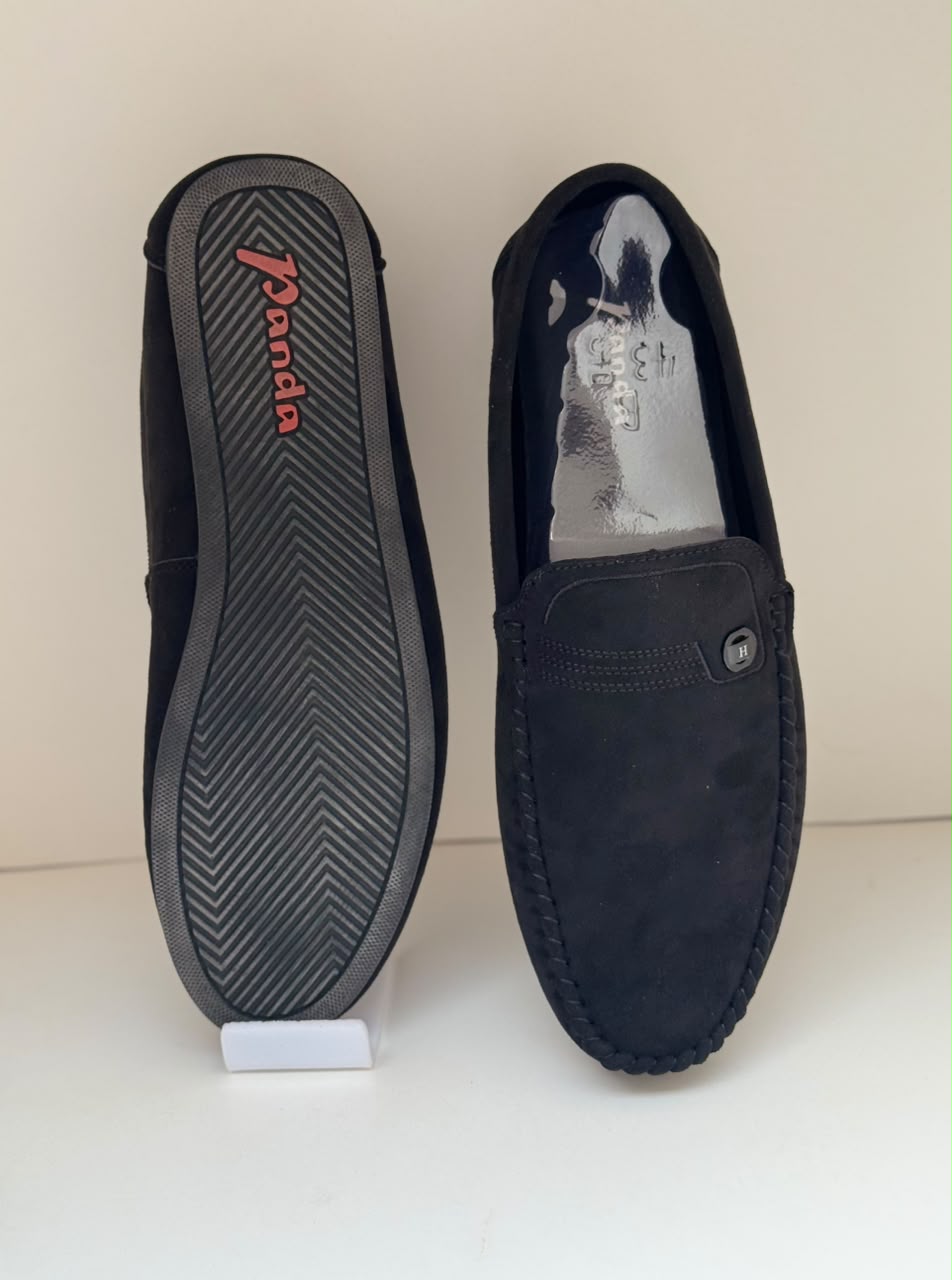 Noir Luxe Black Suede Loafers
