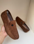 Noir Luxe Brown Suede Loafers