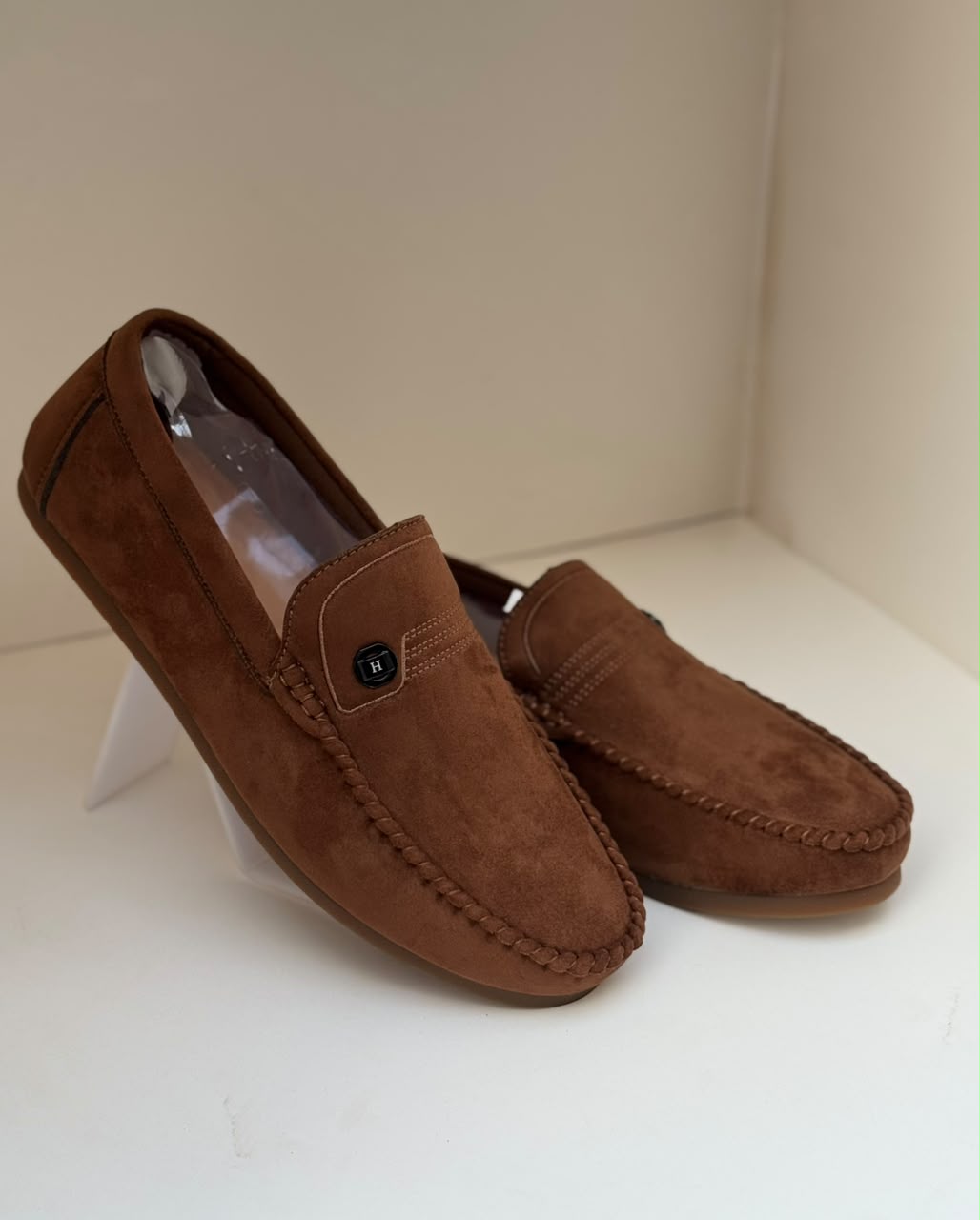 Noir Luxe Brown Suede Loafers