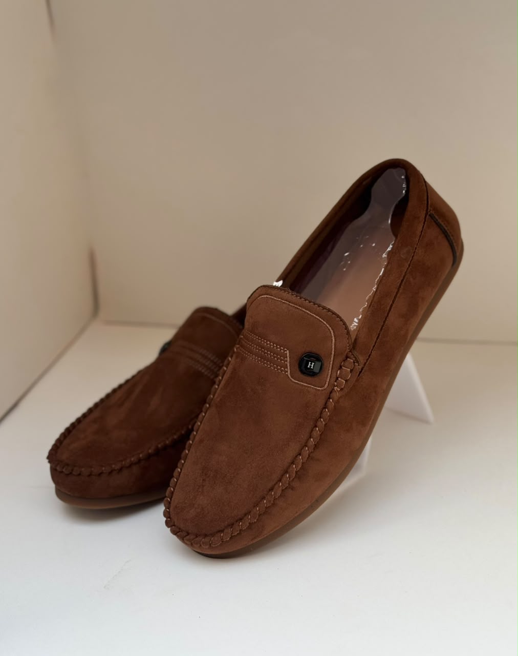 Noir Luxe Brown Suede Loafers