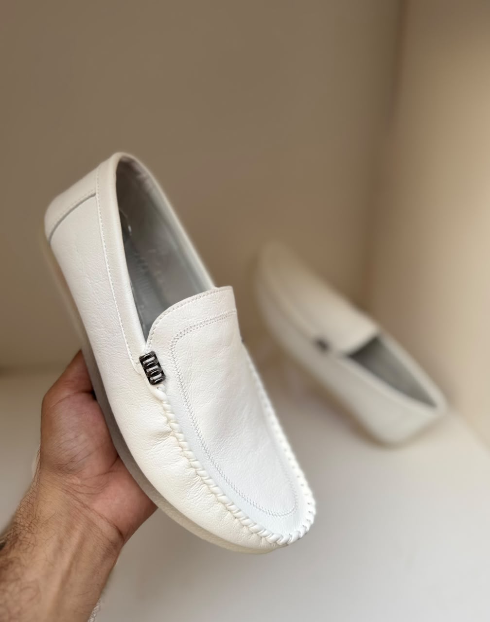 Monaco Ivory White Loafers