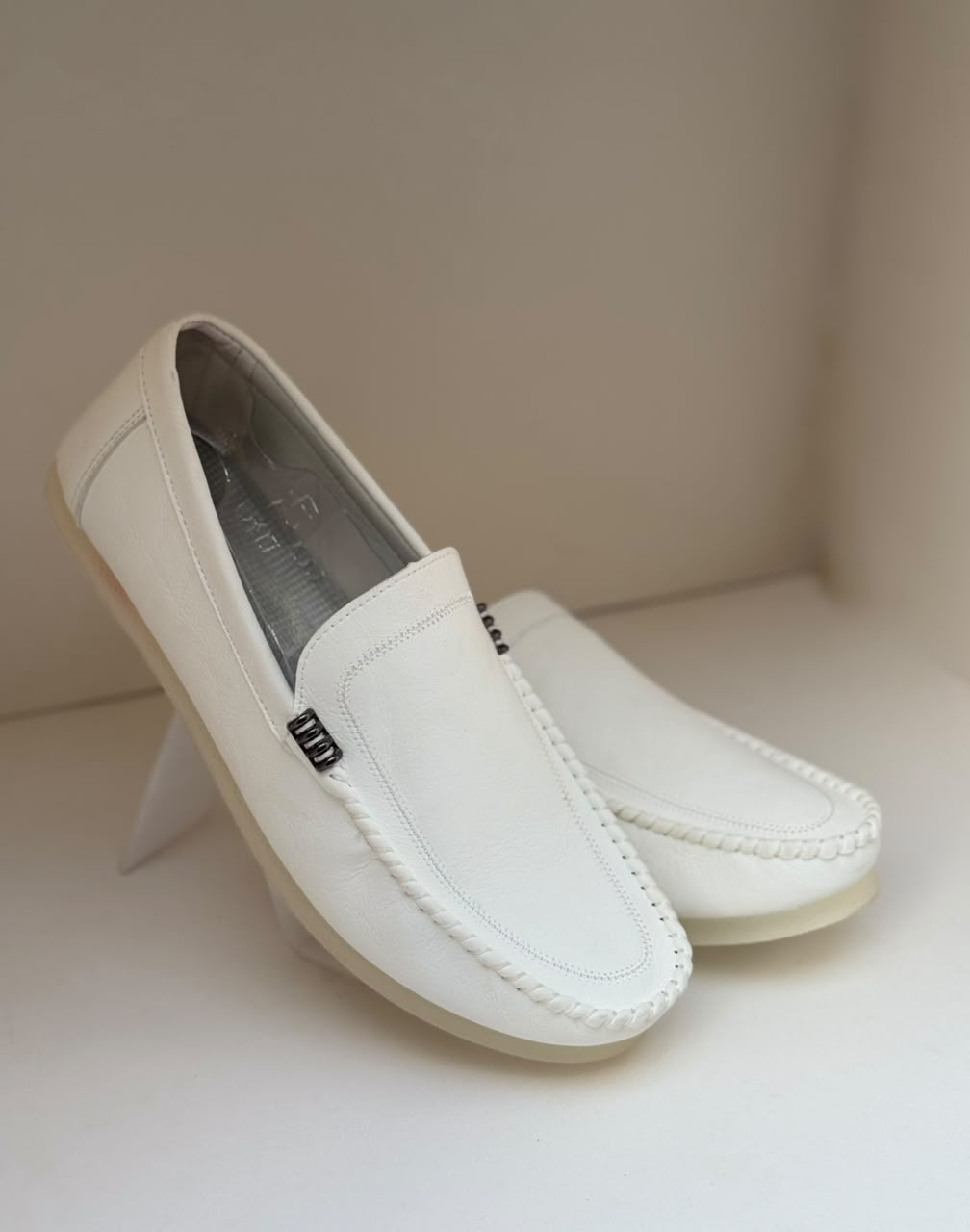 Monaco Ivory White Loafers