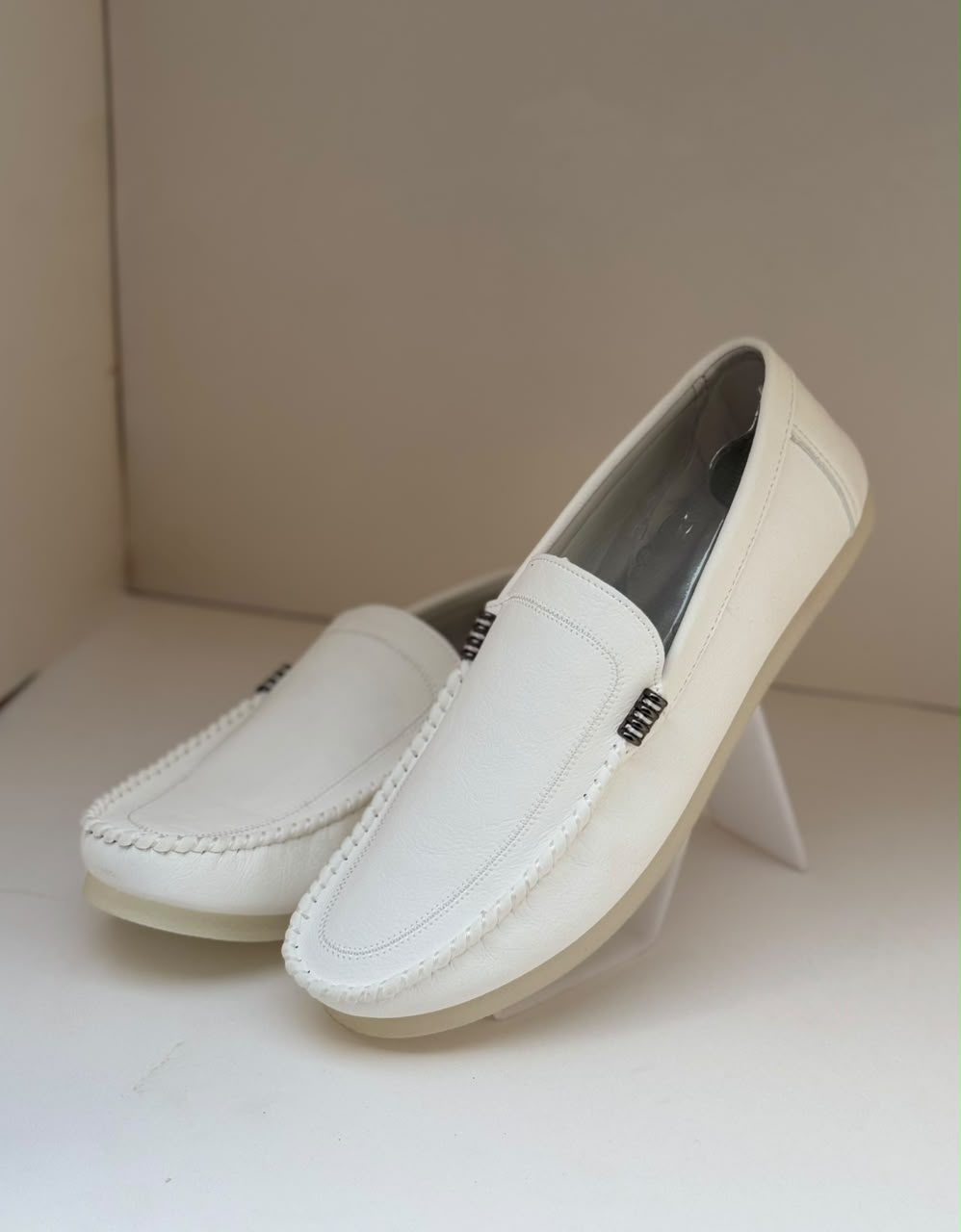 Monaco Ivory White Loafers