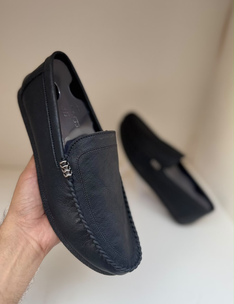 Monaco Ivory Black Loafers