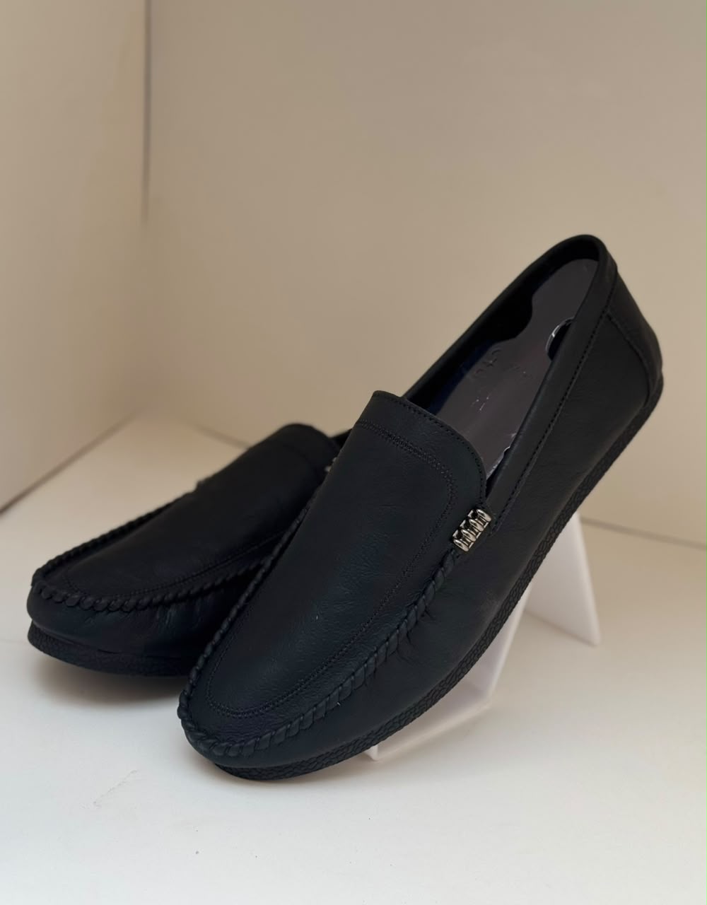 Monaco Ivory Black Loafers