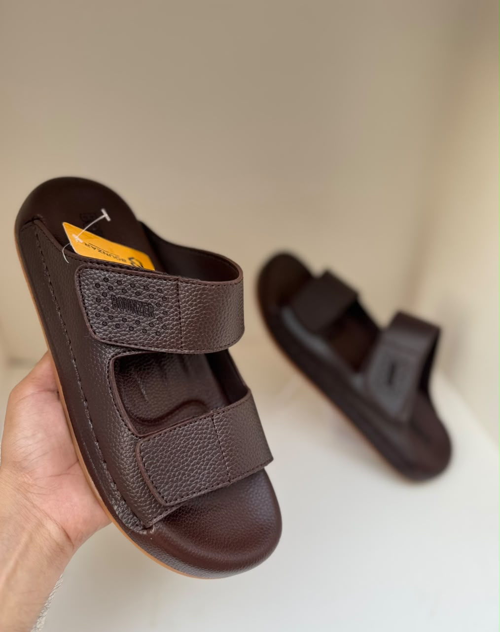 UrbanStep Brown Double-Strap Comfort Slippers