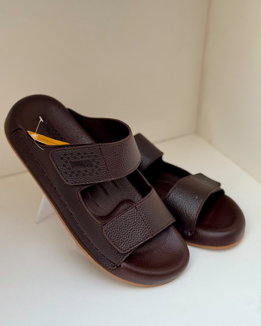 UrbanStep Brown Double-Strap Comfort Slippers