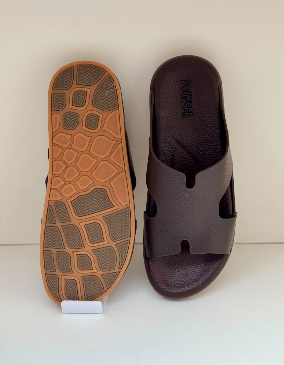 UrbanFlex Brown Wide-Strap Comfort Slippers