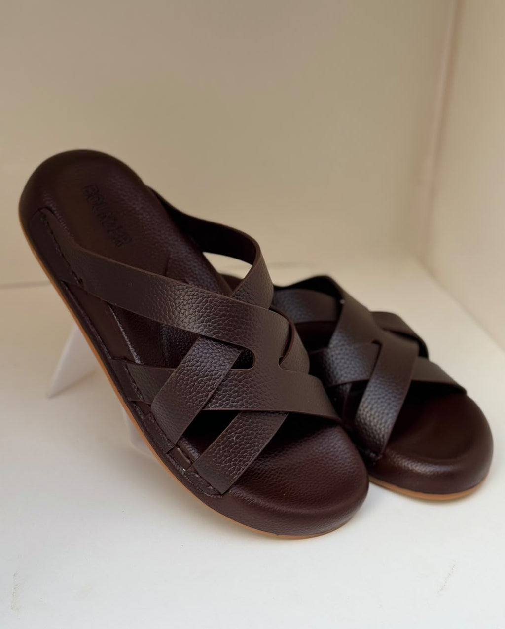 UrbanStep Brown Four Cross Comfort Slippers
