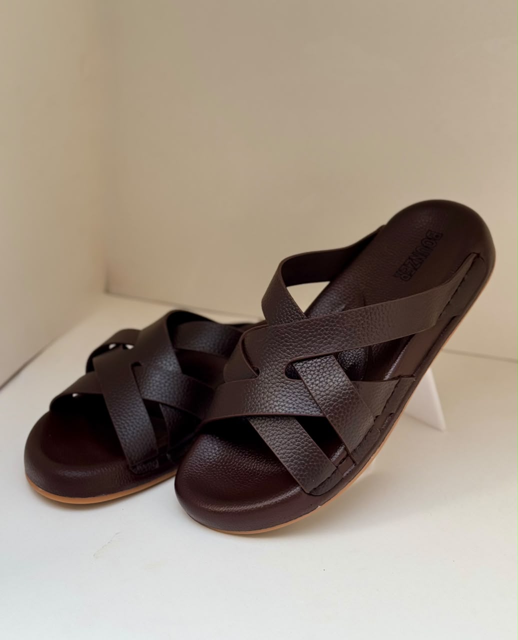 UrbanStep Brown Four Cross Comfort Slippers