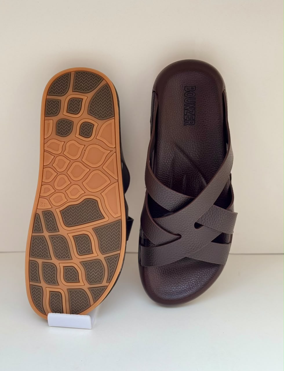 UrbanStep Brown Four Cross Comfort Slippers