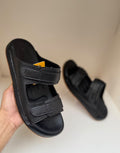 Canyon Black Double-Strap Comfort Slippers