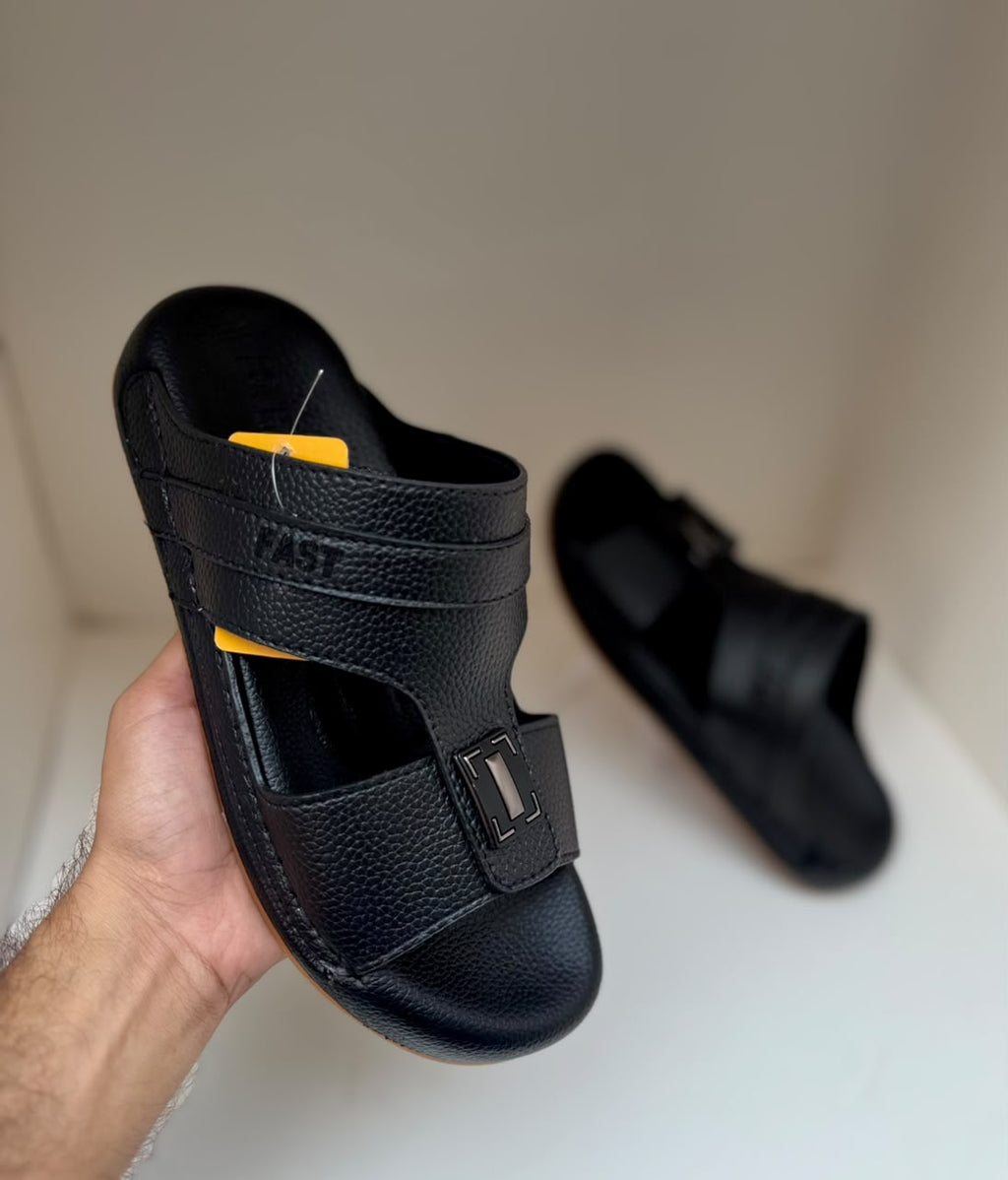 Arabic Style Black Comfort Slippers