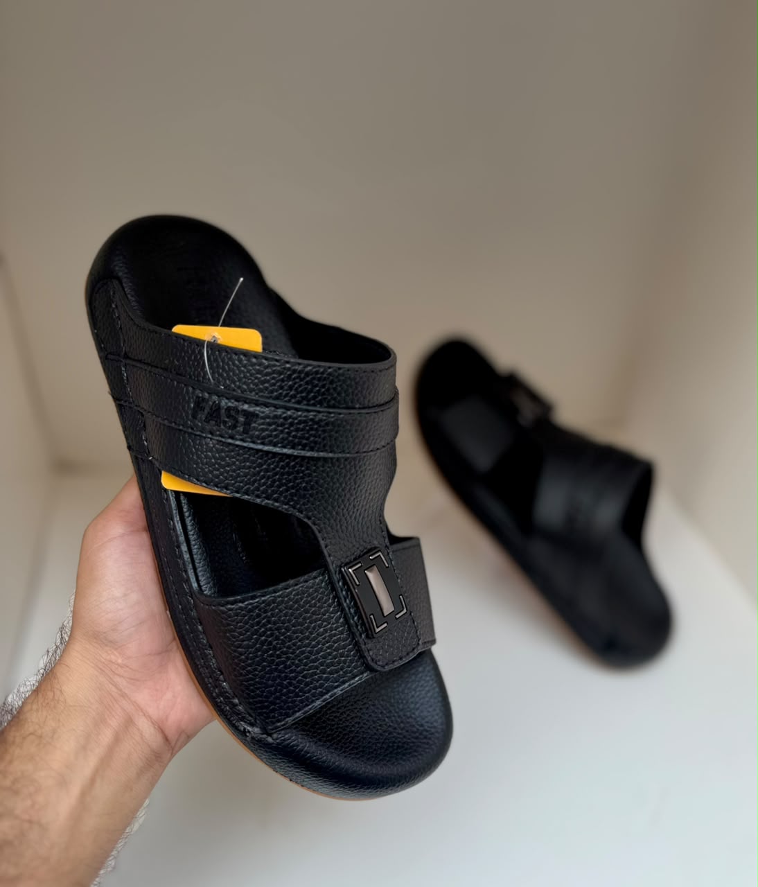 Arabic Style Black Comfort Slippers