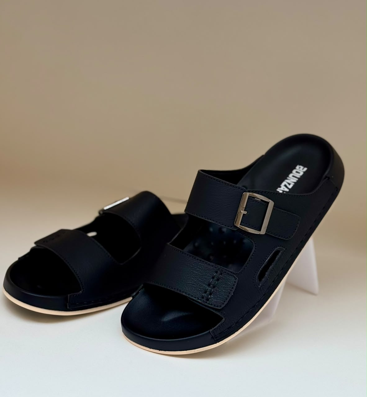 Monaco Black Buckle Slipper