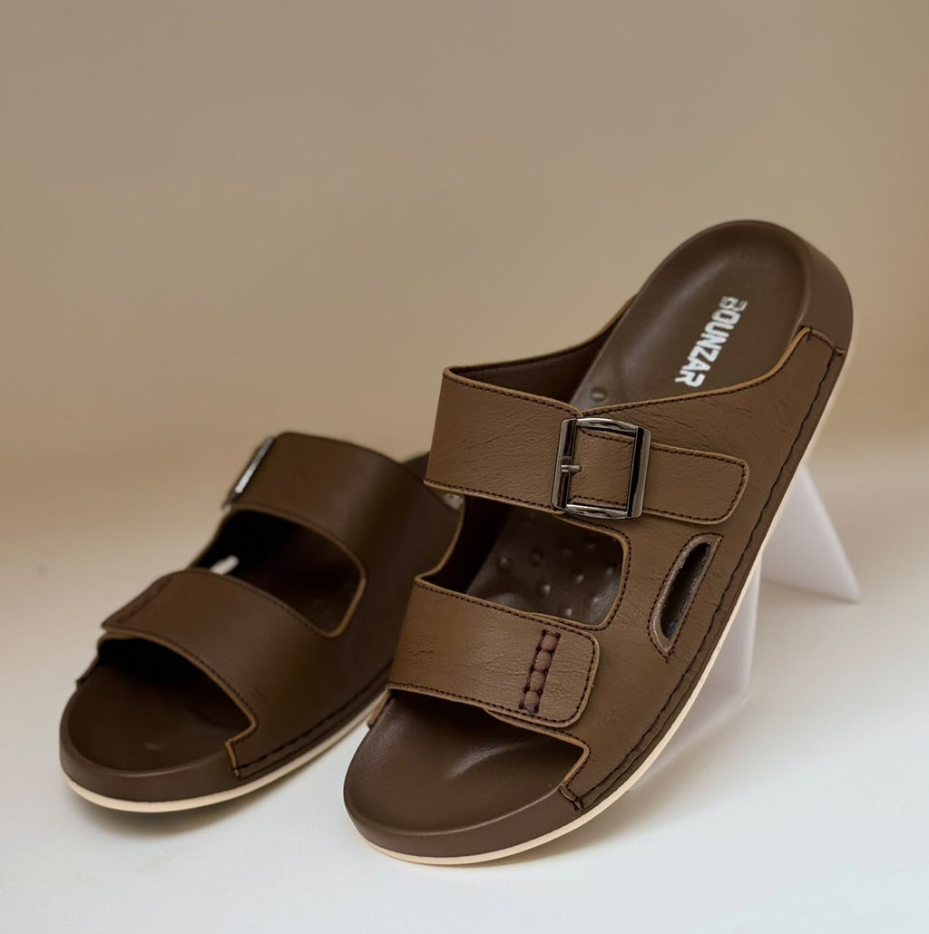 Monaco Mocha Brown Buckle Slipper